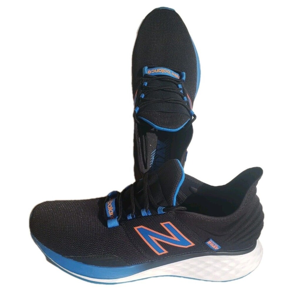New Balance Fresh Foam Roav v1 Mens 10 Black Blue Orange Running Shoes MROAVBS